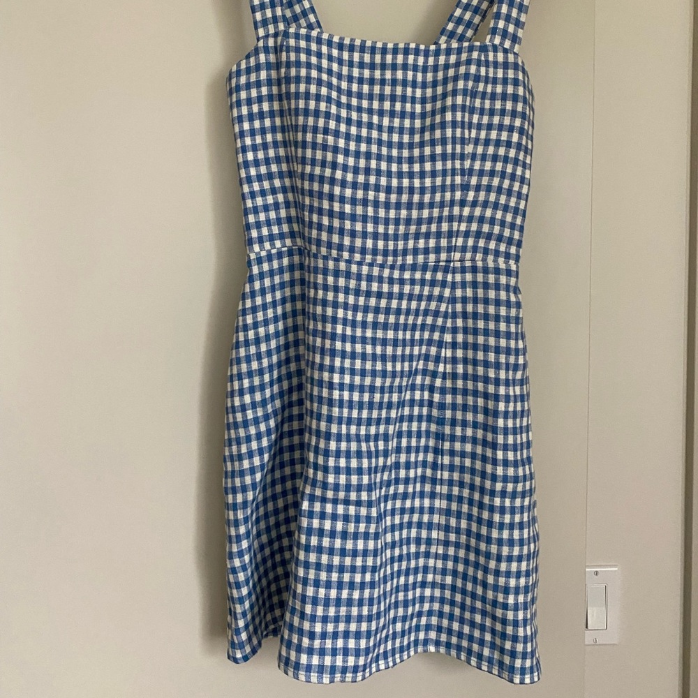 Reformation Bridgette Checked Mini Dress